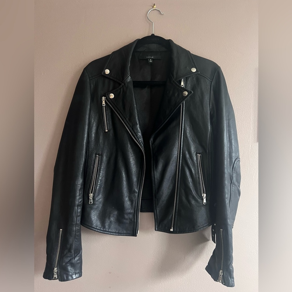 DSTLD Leather Moto Jacket